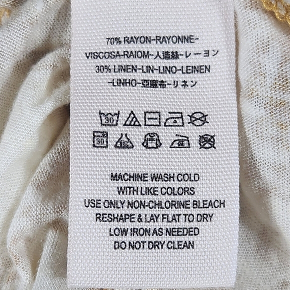 FREE PEOPLE Abracadabra Cold Shoulder Floral Drapey Boho Mustard Yellow Top - Picture 7 of 8